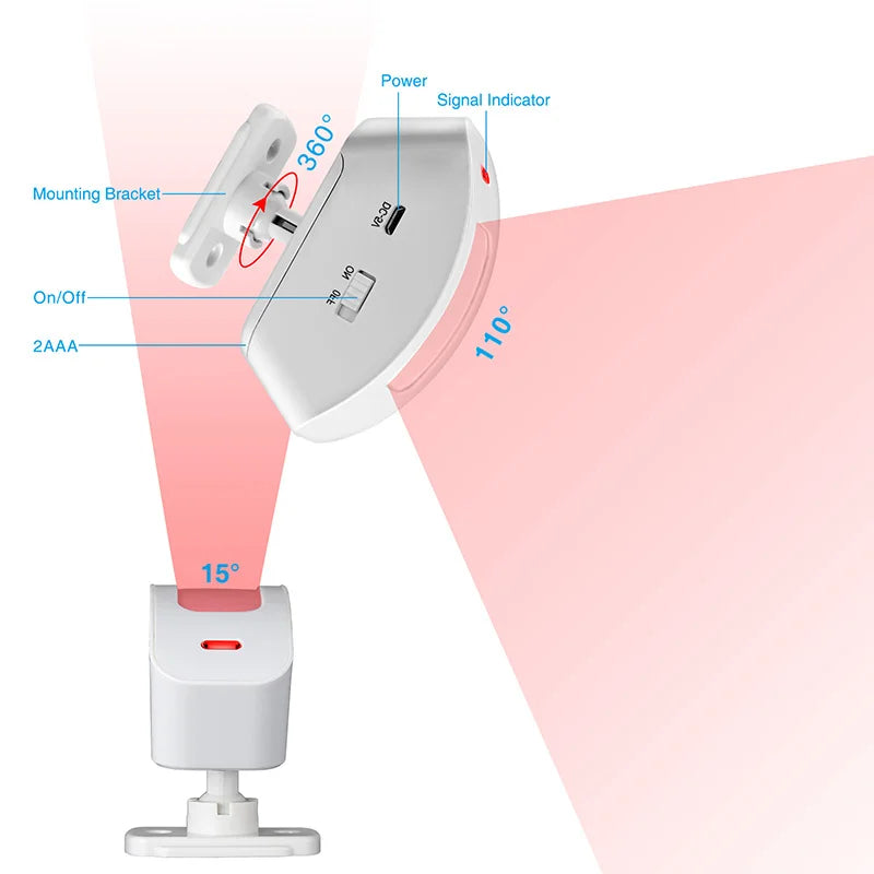KERUI Wireless Curtain PIR Motion Sensor Detector Infrared Detector Burglar Alarm System Detector Work for All KERUI Alarms
