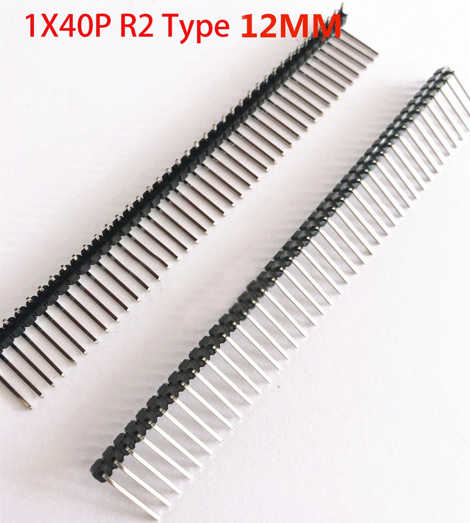 20pcs 2.54mm 1x40P Right Angle Extended Extra Long Pin 90d R1 R2 Optional Gold Single Row Breakable PCB Male Header Connector