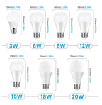 10pcs LED Bulb Lamps E27 AC220V 240V Light Bulb Real Power 20W 18W 15W 12W 9W 5W 3W Lampada Living Room Home LED Bombilla