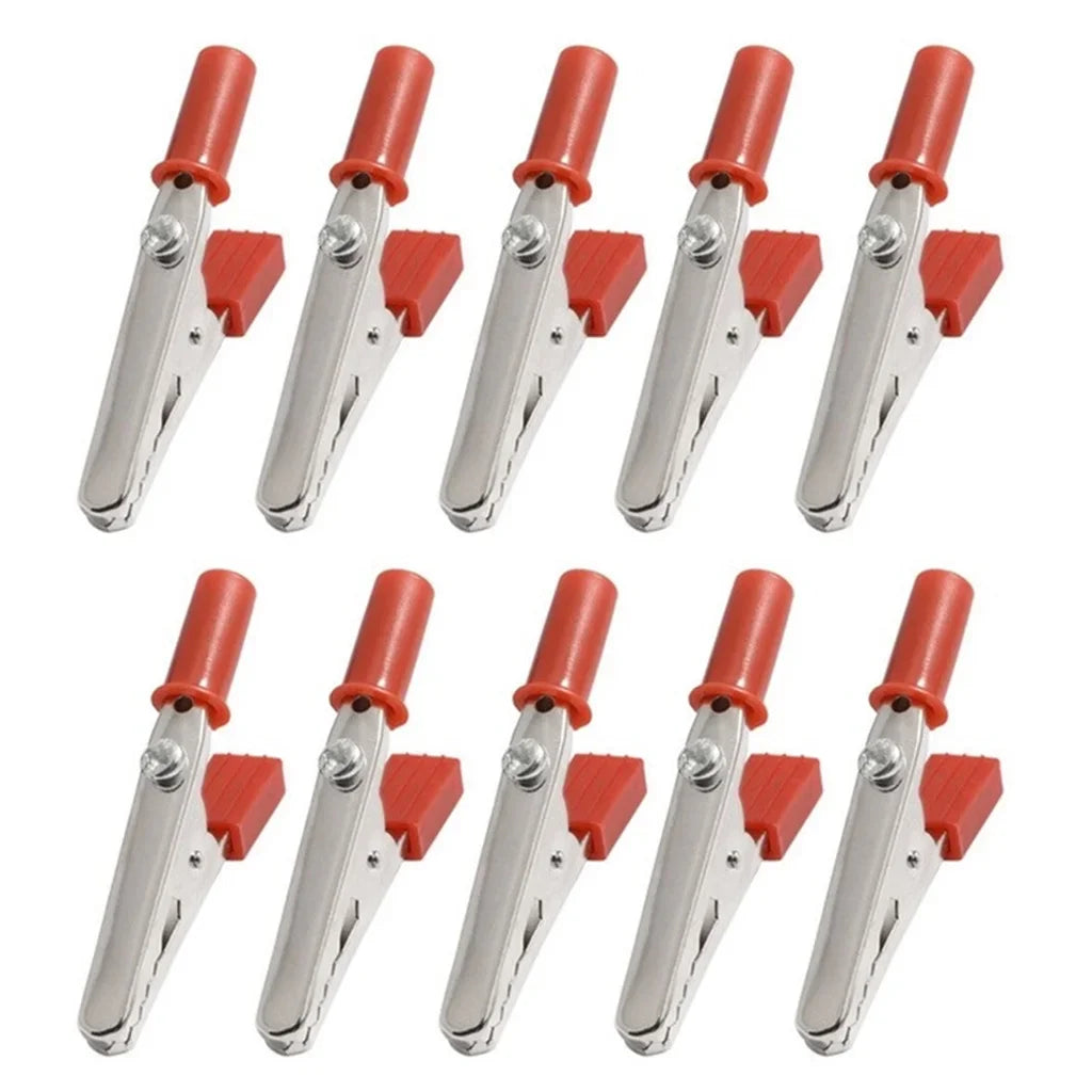 10 Pieces Alligator Clips Test Clips, Electronic Product Test Clips With Screws And Solder Ports, Metal Electrician Wire Clips