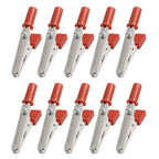 10 Pieces Alligator Clips Test Clips, Electronic Product Test Clips With Screws And Solder Ports, Metal Electrician Wire Clips