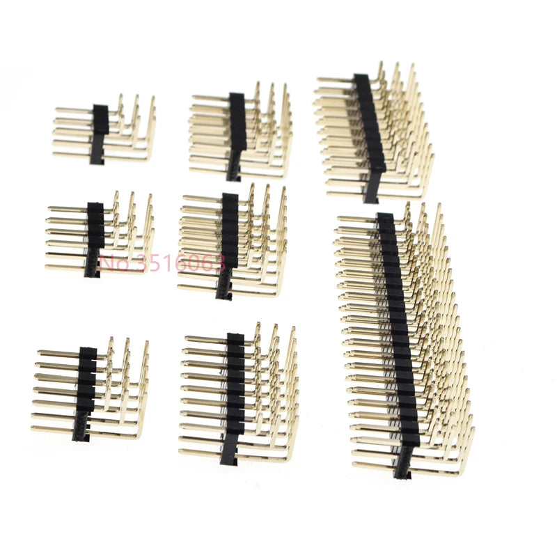 5PCS 90 degree Three Row Male 2.54MM Pitch Right Angle PIN Header Connector 3*2/3/4/5/6/7/8/10/20/40 PIN/P 3x/3/4/5/6/8/10/20/40