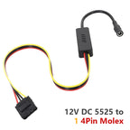 **DC 5525 To SATA IDE Hard Drive Power Supply Cable DC 12V To 4Pin Molex HDD Cable