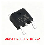 50/100Pcs AMS1117-1.2V 1.5V 1.8V 2.5V 3.3V ADJ SOT-223 SOT-89 AMS1117CD-5.0 TO-252 Adjustable/Fixed Low Dropout Linear Regulator