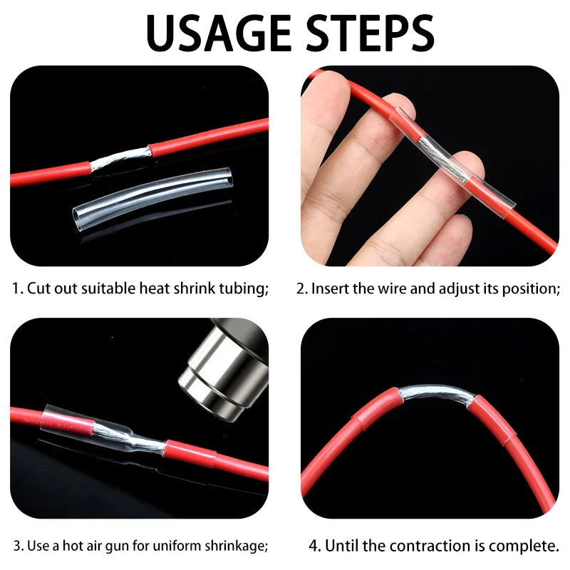 1/2/5M Clear 2:1 Heat Shrink Tube Diameter 0.6mm~120mm Wire Repair Protector Polyolefin Insulated Shrinkable Cable SleeveTubing