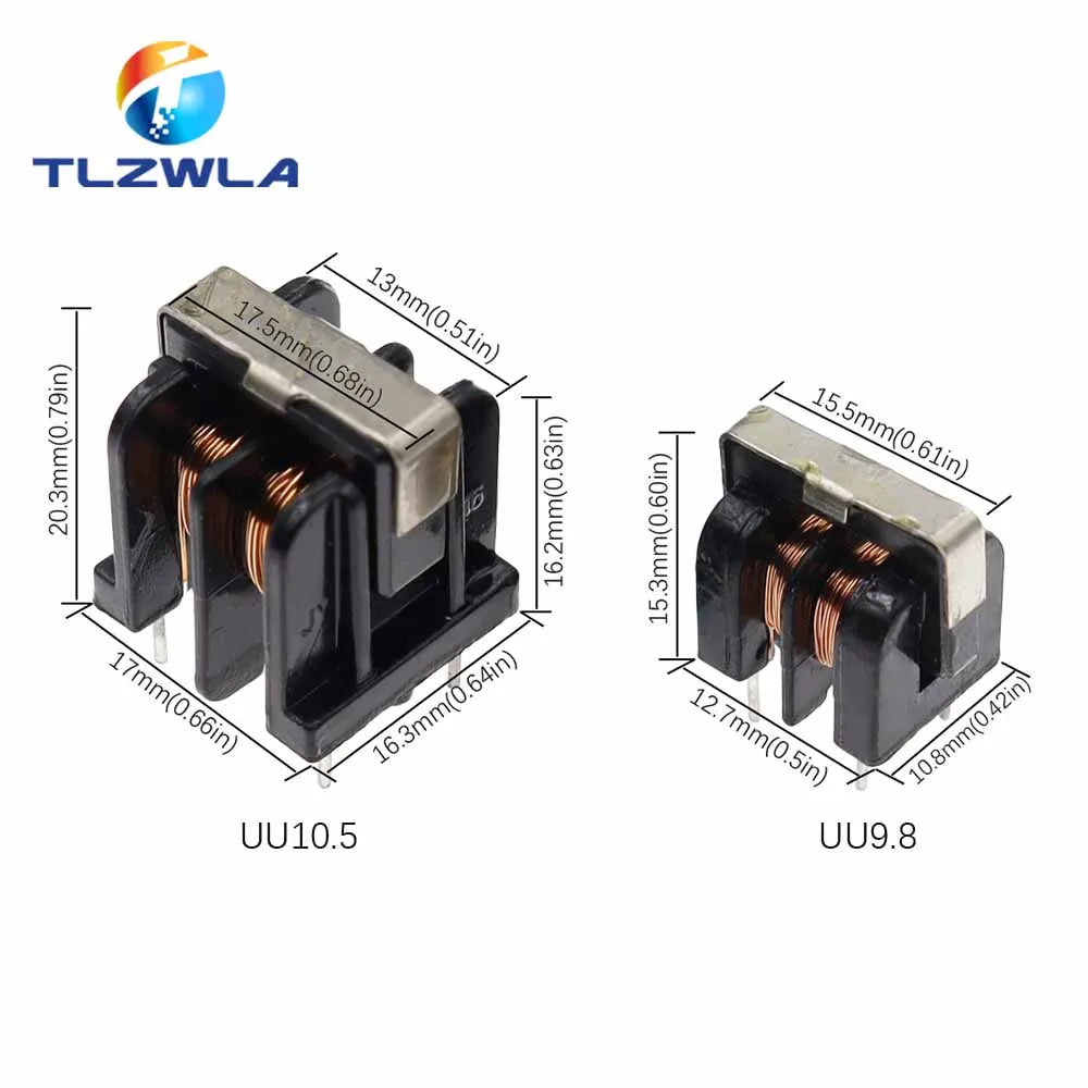 100PCS UU9.8 UF10.5 Common Mode Choke Inductor 10mH 20mH 30mH 40mH 50mH For Filter Pitch