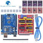 TZT CNC Shield V3 Engraving Machine 3D Printe+ 4pcs DRV8825 Or A4988 Driver Expansion Board For Arduino + UNOR3 With USB Cable
