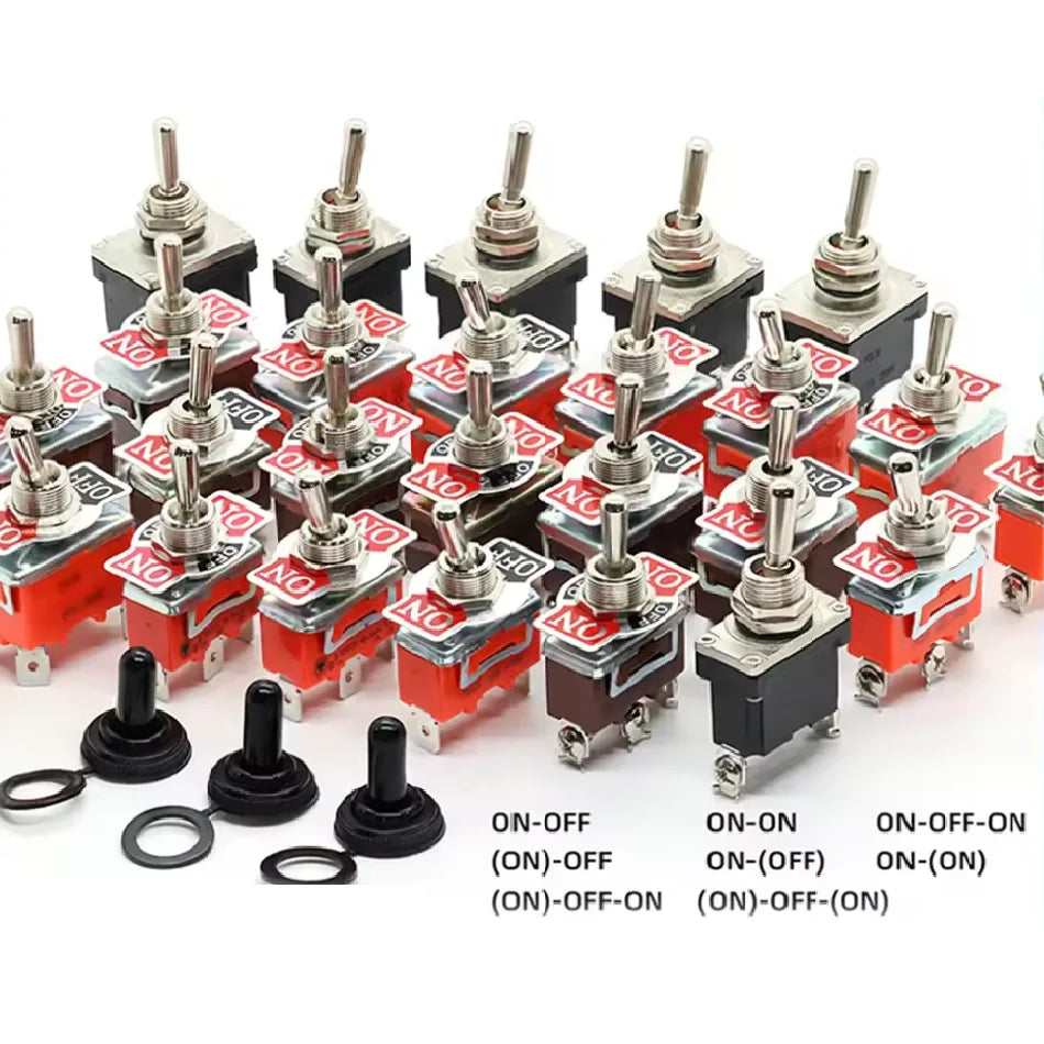 15A 250V Power rocker toggle switch waterproof cover SPDT DPST DPDT Toggle Switch