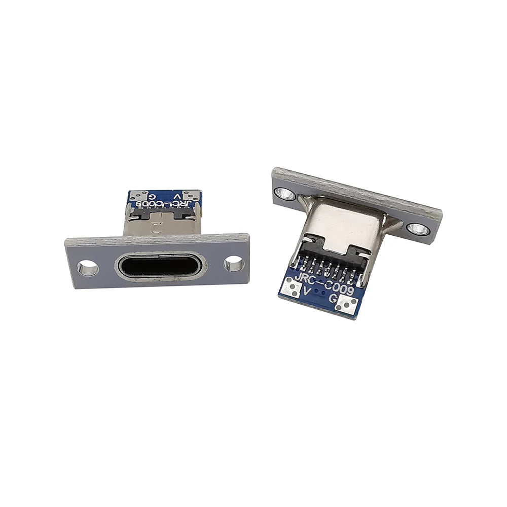 1/2/3/5/6/10Pcs Type-C USB Jack Socket With Fixing Plate 2Pin 4Pin 6Pin Type C Female Welding Connector Charging Port