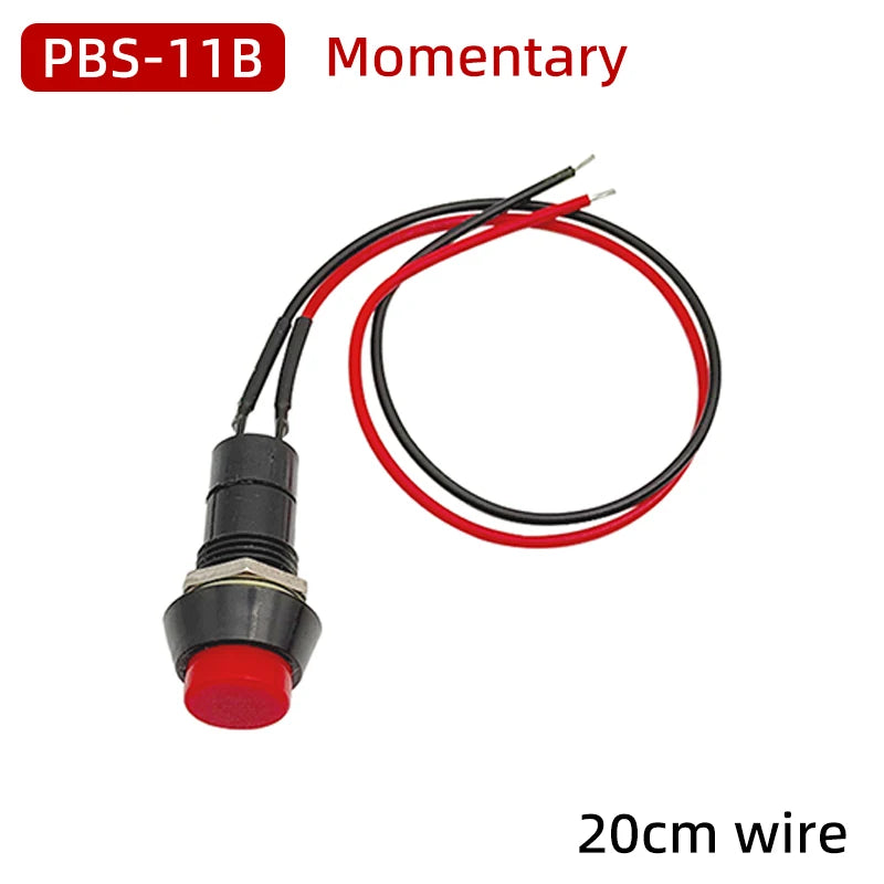 5Pcs 12mm Self-locking / Self-reset Plastic Push Button Switch Latching Switchs Momentary PBS-11A PBS-11B