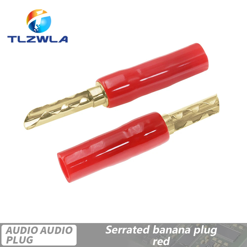 Musical Sound Banana Plugs Speaker Wire Connector Dual Screw Lock 24K Gold Plated Banana Connectors Jack for Speaker Wire