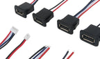 1-10pcs 2 Pin 4 Pin USB 2.0 Female Power Jack 2P 4P USB 2.0 Charging Port Connector Data Interface with Cable USB Charger Socket