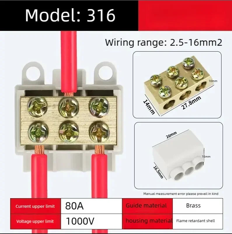 5/10PCS T-type High power branch terminal wire terminal Quick Junction Box Terminal Block Electric Cable CONNECTORS  copper