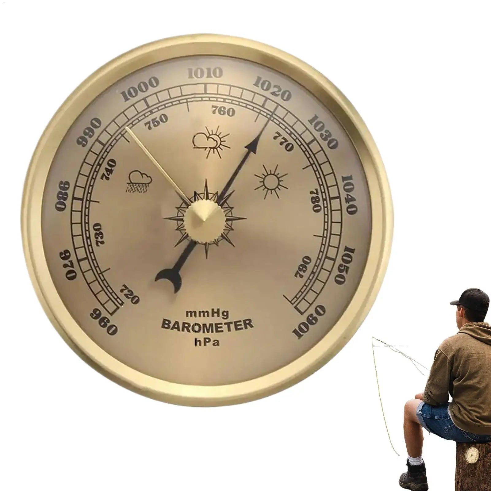 70mm Atmospheric Home Barometer Weather Forecasting Instrument Outdoor Barometer For Women Men Fisherman Hiking Fishing Hunting
