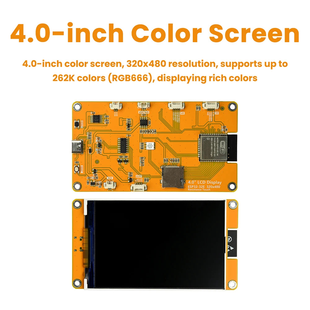 4.0-inch ESP32 WiFi Bluetooth Development Board Touchscreen ST7796S Driver 320*480 Smart Display Module Onboard ESP32-32E Module
