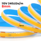 220V 110V 5m-20m COB LED Strip Light with EU/US Plug/2pin Wire 3000K 4000K 6500K 240LEDs/m Linear Lighting Flexible Tape Lights