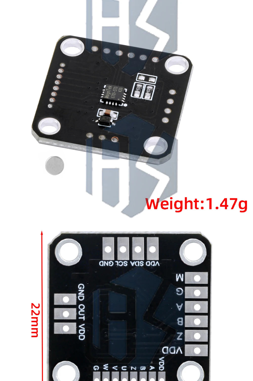 MT6701QT Magnetic Encoder Magnetic Induction Angle Measurement Sensor Module 4 Communication Interface Replaces The AS5600