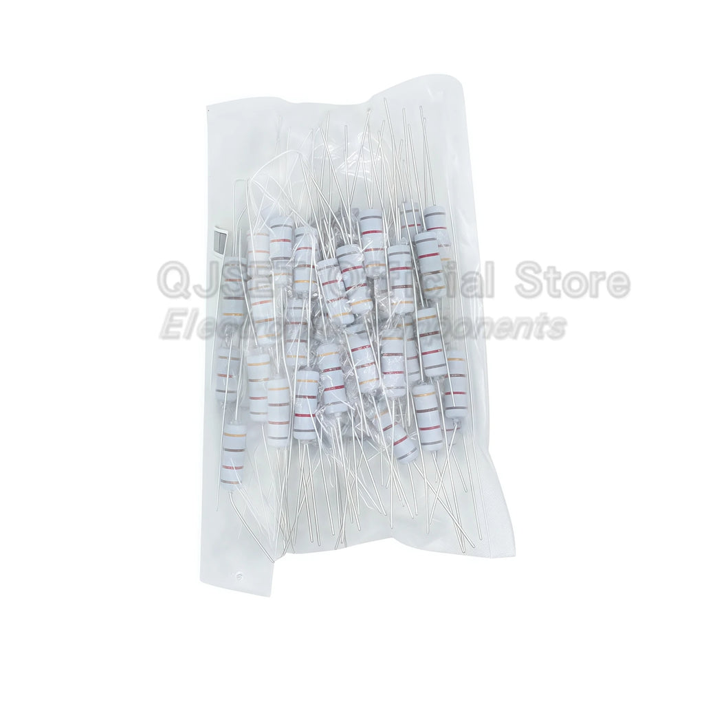 100pcs 3W Carbon Film Resistors 5% Tolerance Oxide Film Resistors 3W 1 47 100 220 470 Ohms 1K 4.7K 10K 47K 100k 200k 470k 1M Ohm