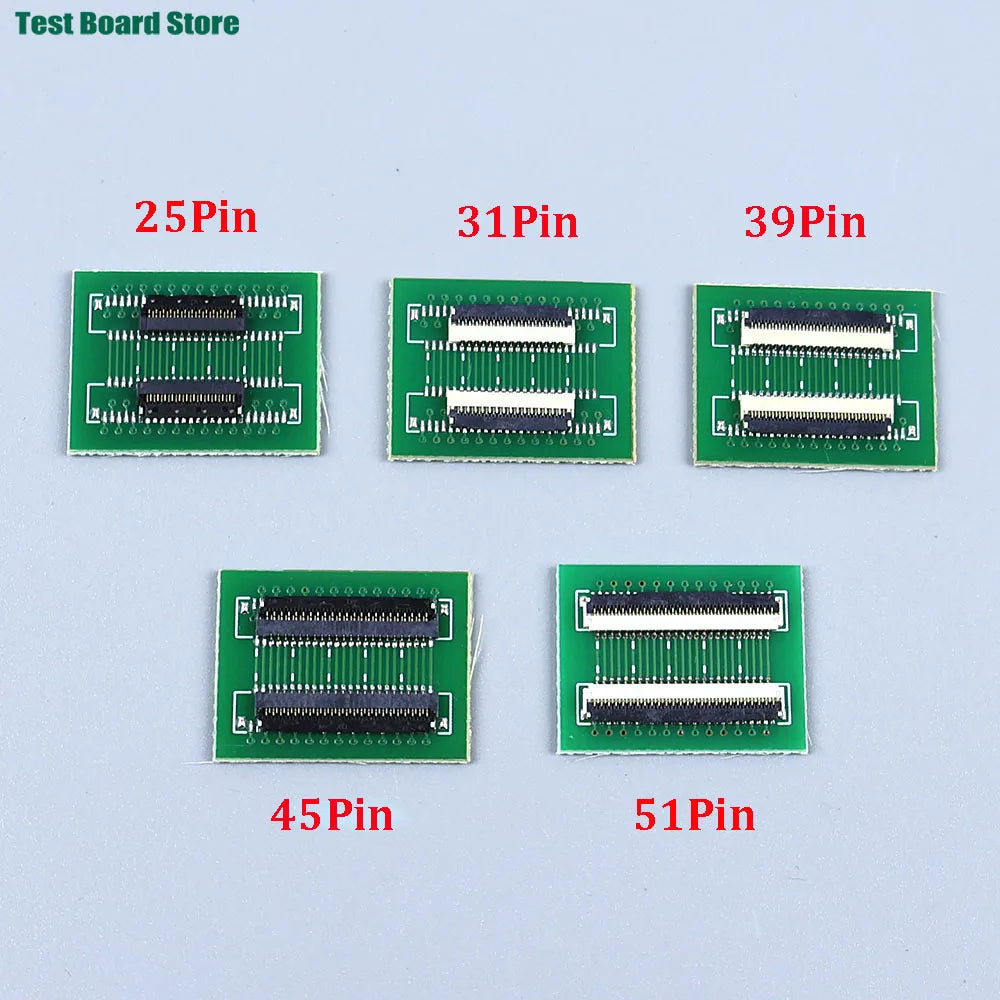 1Pcs FPC FFC Flexible Flat Cable Extension Connection Board 0.3 MM PCB Pitch 21 25 31 39 45 51 PIN Connector FPC Adapter