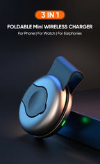 AUFU 3 in 1 Wireless Charging Station Fast Magnetic Foldable Travel Charger Station for iPhone 16 15 14 Pro Apple Watch Airpods