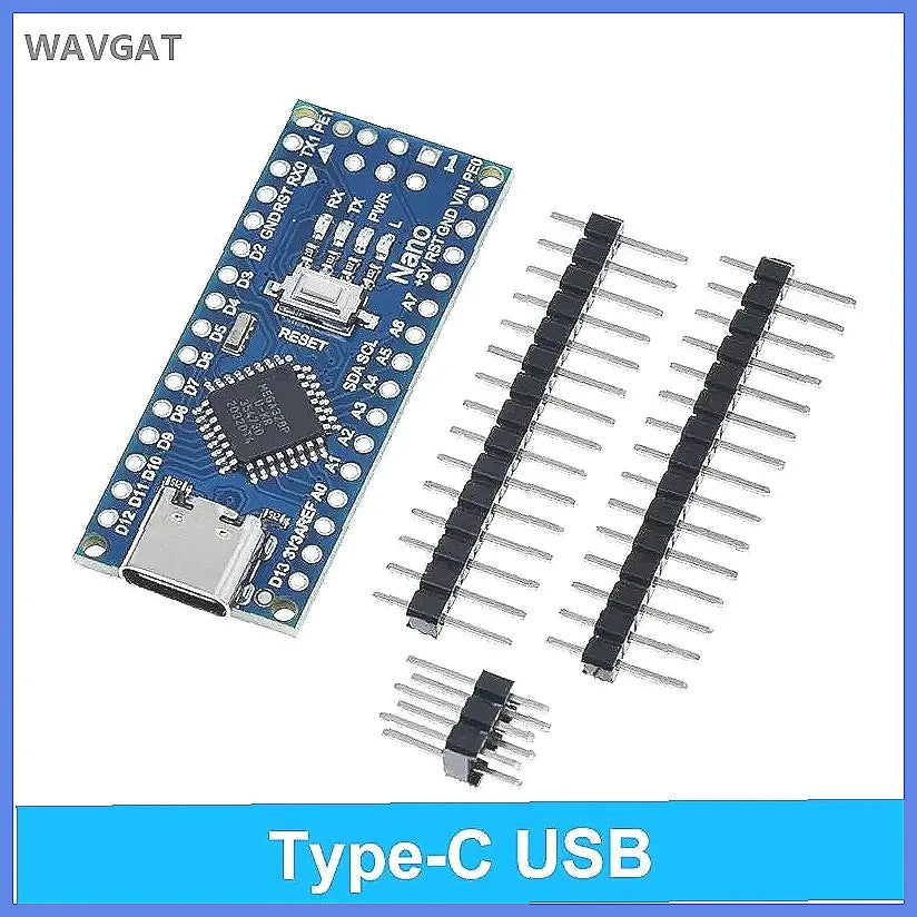 WAVGAT Nano 3.0 Arduino Board with Bootloader, CH340 USB Driver, ATMEGA328P MCU 16Mhz - Compatible with Arduino Nano Projects