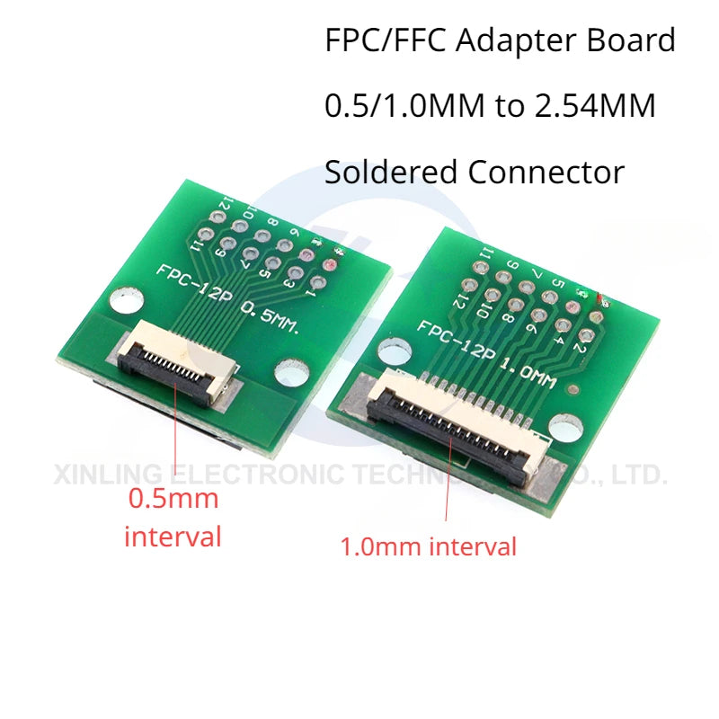 FPC/FFC Adapter Board 0.5/1.0MM to 2.54MM Soldered Connector 4/5/6/8/10/12/14/16/20/26/3040/45/50/60 Pin