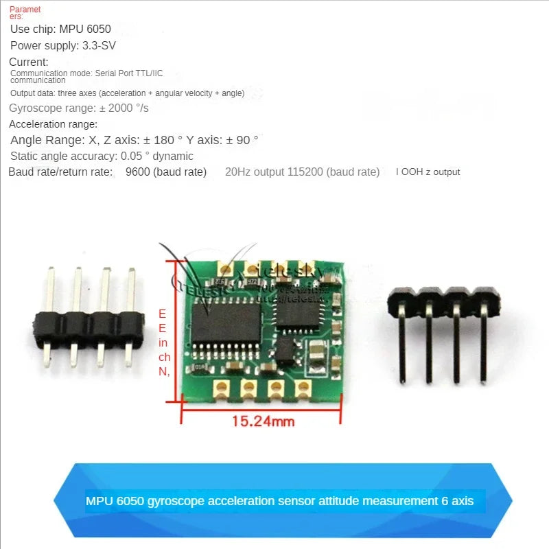 GY-521 MPU6050 Module 3D Angle Sensor 6DOF Three Six Axis Accelerometer Electronic Gyroscope