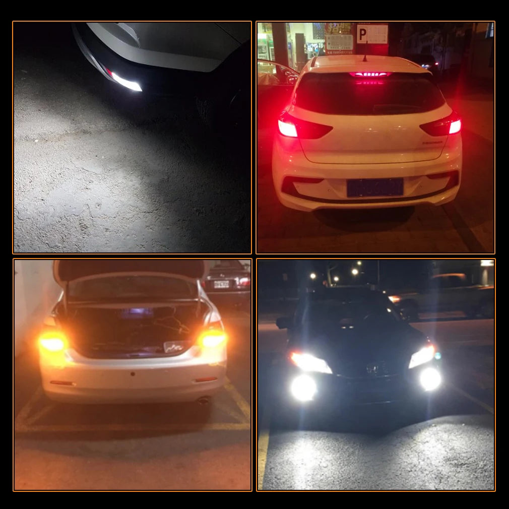 2pcs P21W Led 1156 BA15S 1157 BAY15D P21 5W R5W R10W Bulb 18SMD 3030 Car Turn Signal Lights Reverse Lamp 12V White Red Yellow