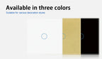 UBARO EU/UK Standard Crystal Tempered Glass Wall Panel Light Touch Switch Led Indicator Sensor Electrical Button 1/2/3Gang 220V