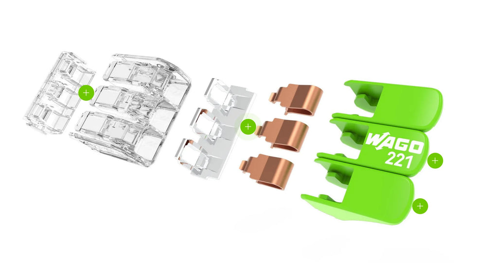 10pcs/lot WAGO 221-422/221-423/221-425 green and environmentally friendly wire quick connector terminal block