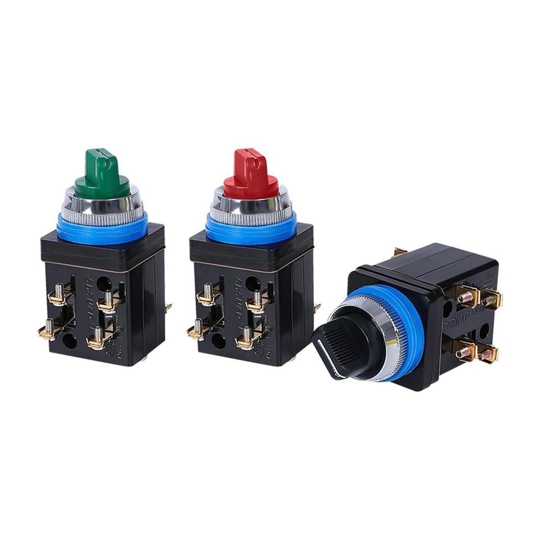 ABILKEEN LA18-22 2NO2NC Metal Push Button Switch 25MM Mount Size Momentary/Latching Rotary/Mushroo Head Power Control Switch