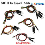5pcs SH1.0 2P/3P/4P/5P/6P to Du pont 2.54 1P Male/Female Line Electronic Wire Connector Color Cable 20/30cm for STEMMA QT/QWIIC