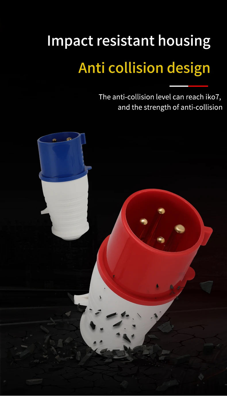1 PCS 32A Aviation Industry Plug Socket Connector 3P/4P/5P IP44 Waterproof Surface Installation Wireless Concealed Installation