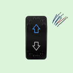 UP DOWN ARROWS Momentary Rocker Switch 7P (ON)-OFF-(ON) DPDT Retractive Switch + Wires for Car Boat Marine Vehicle Yacht Ship