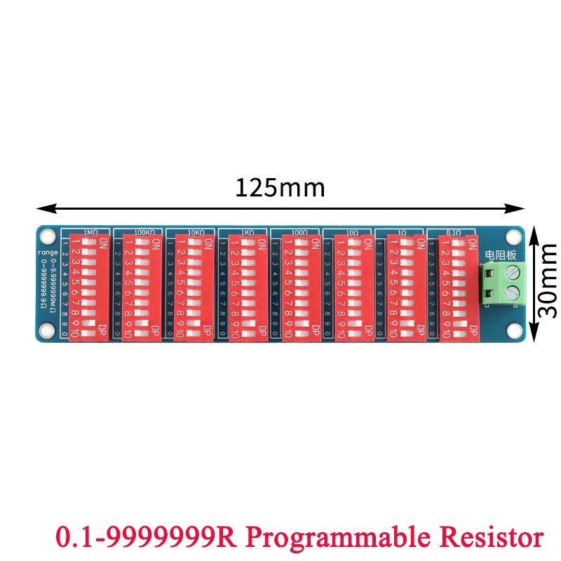 0.1-9999999R Programmable Resistor Resistance Board PCB Module Eight-segment 1% Accuracy 0.1-9999999MΩ 0.1Ω -9999999Ω ohm