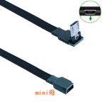 0.1M0.2M0.5M1M mini USB female to micro revolving connector, dash cam adapter cable, T-shaped port to Android navigation extensi