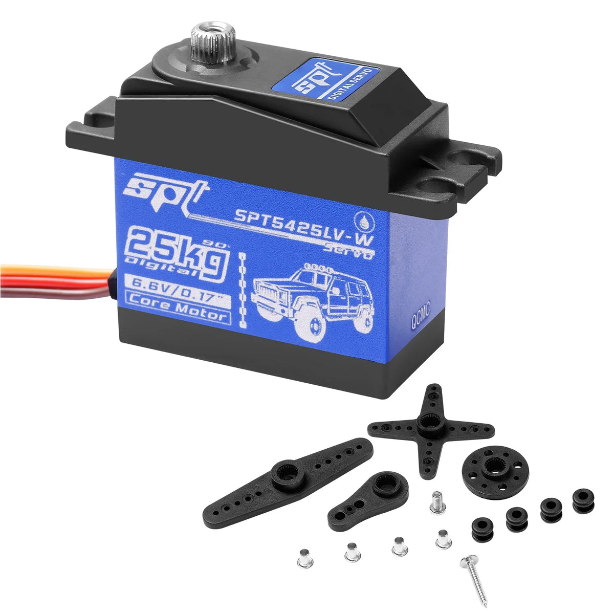 SPT 25KG 35KG Digital RC Servo Large Torque 180° 360° Metal Gear Waterproof Motor for RC Crawler Car SCX10 TRX4 Drift Robot