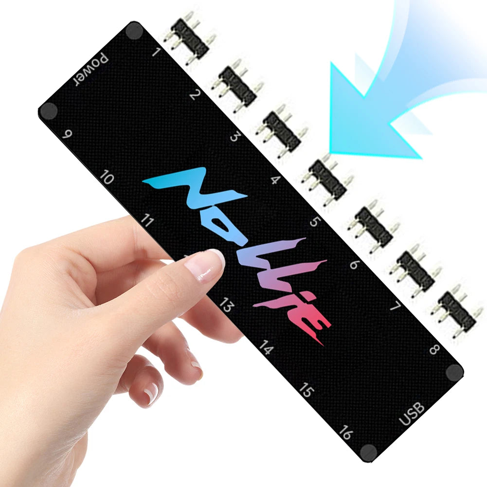 Nollie SignalRGB OpenRGB Universal 5V 3PIN ARGB Controller 8 Way Addressable ARGB Splitter HUB For Computer Case Fan Light Strip