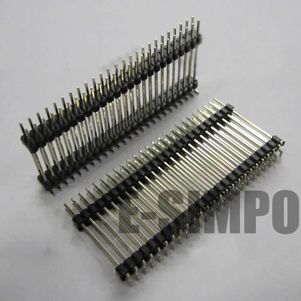 10pcs/100pcs 2.54mm 2x15P/25P/40P L30mm SMD Breakable Male Pin Header Dual Row Double Plastic Rohs Gold SMT PCB Board Spacer