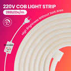 220V Led COB Neon Strip Light Dimmer Switch Power Plug Kit White Blue Pink Red Purple Yellow 5m 20m 30m 0.5m 288LED/m Flex Decor
