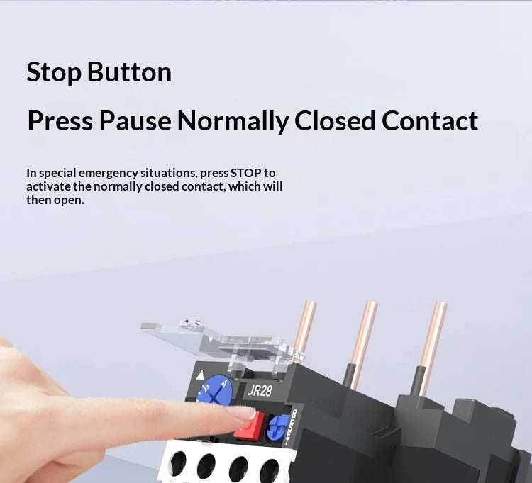 JR28 Series Thermal Overload Relay 25A 36A  Adjustable Current Motor Protection Electrical Overload Protector for AC Contactor