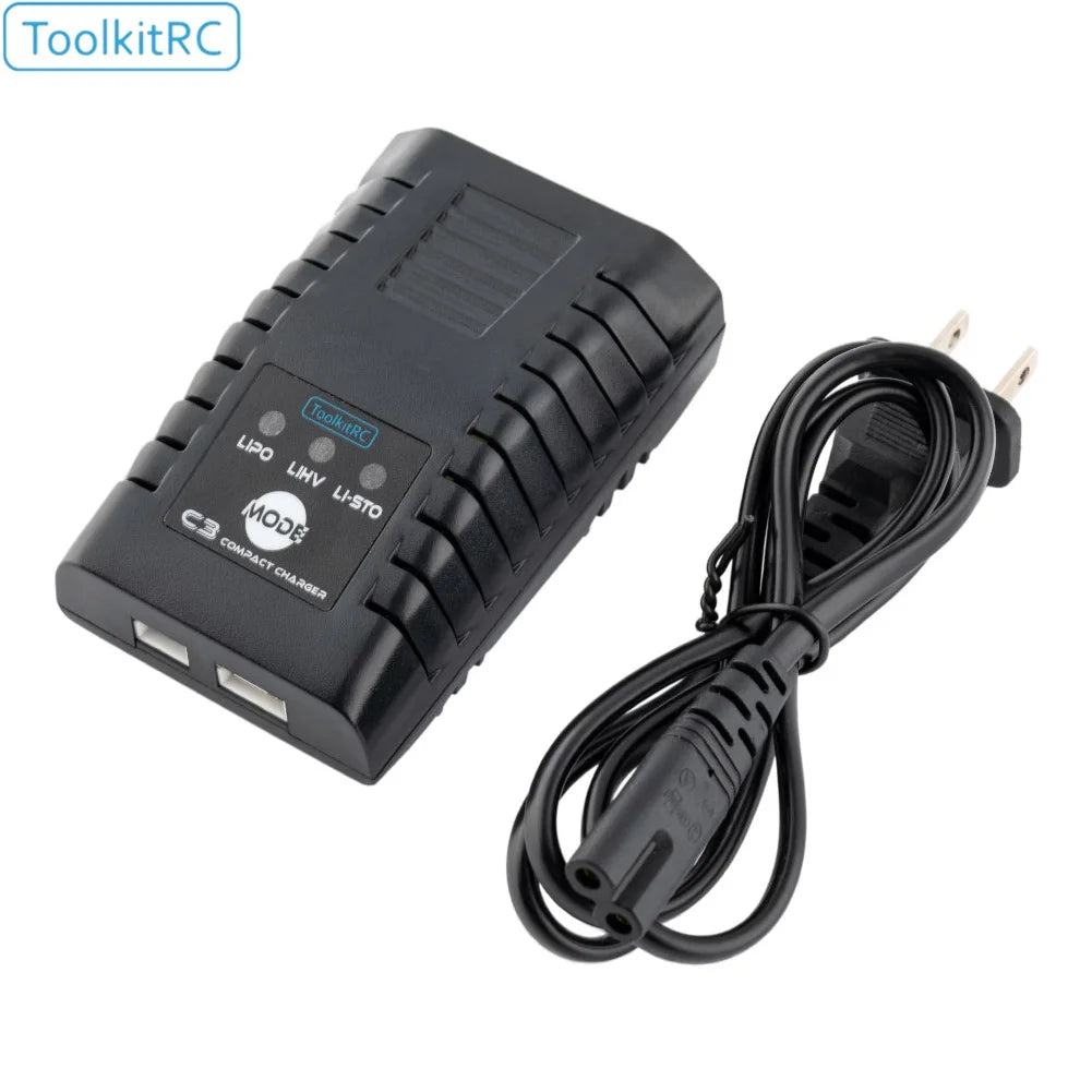 ToolkitRC C3 2-3S Lipo LiHV Charge Functionality Convenient One-touch Storage Mode Compact AC Balance Charger for RC Model
