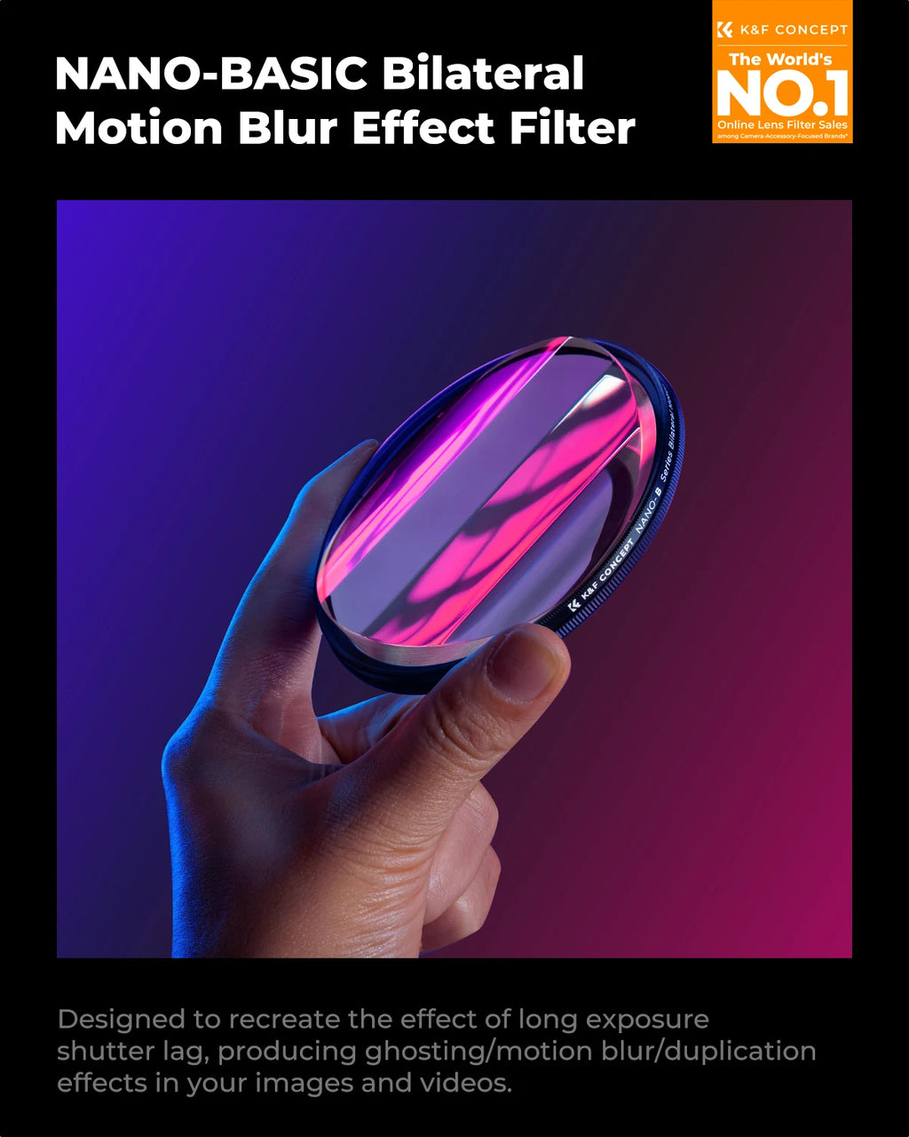K&F CONCEPT Effects Filters Kaleidoscope Prism/Spiral Halo/Split Diopter/Motion Blur/4 6 8 Points Camera Lens Filter Photography