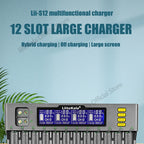 LiitoKala Lii-S12 12-Slot LCD Battery Charger for Li-ion LiFePO4 Ni-MH Ni-Cd 9V 21700 20700 26650 18650 16340 18350 RCR123 18700