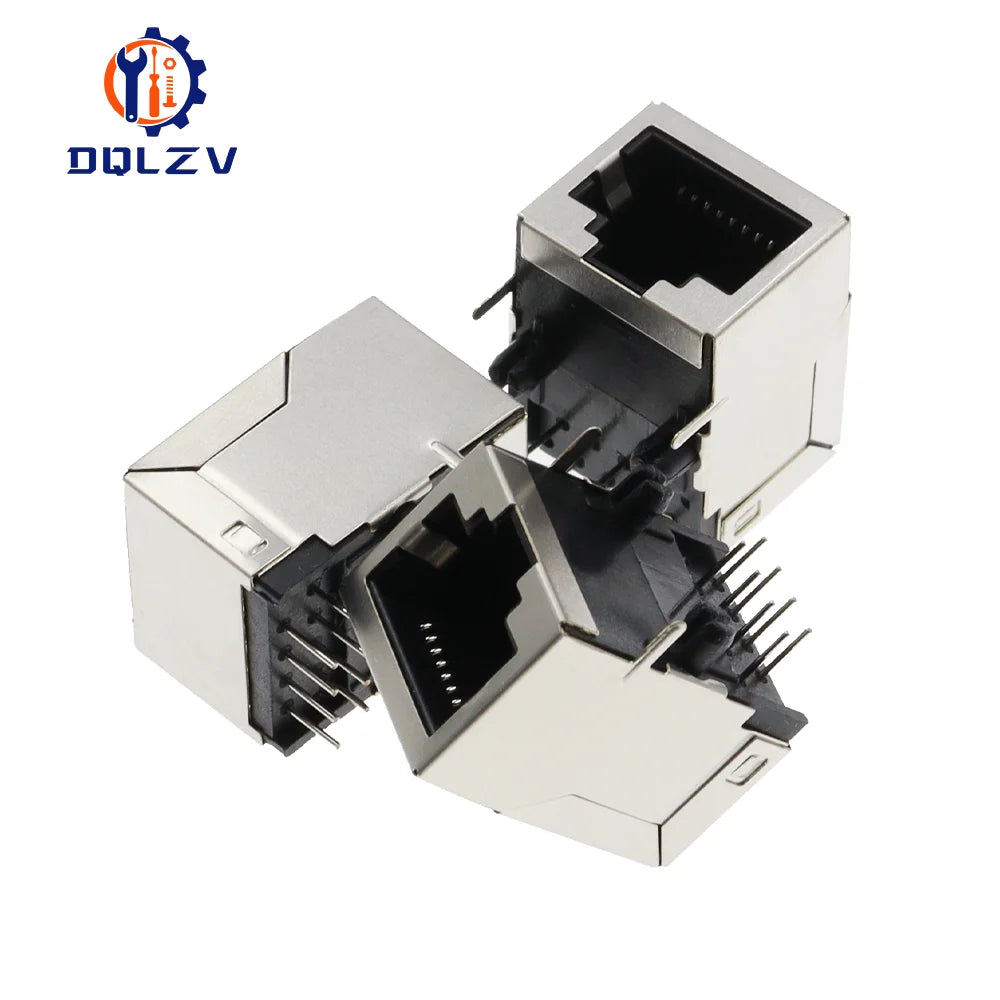 Shield RJ45 8P8C Jack Connector No LED 21MM PCB Mount Network Internet Modular