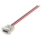 2pin USB Type C 5A Input Type Charging Socket With LED Lights Plate Waterproof USB-C Power Port TYPE-C Female Connector Jack