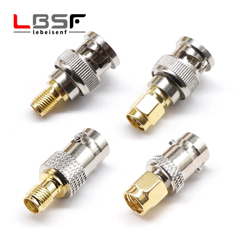 SMA Male Plug to BNC Female M/F Radio Antenna Connector RF Converter M/F Radio Antenna Adapters Kit Coaxial SMA to BNC Adapter