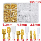 Male Female Wire Box Insulated Cable Macho Connector 2.8/6.3mm Electrical Crimp Terminals Termin Spade Connectors Assorted Kit