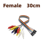 10pcs-5-1pcs 20cm 30cm Alligator Clip To Dupont Wire 10Pin Male Crocodile Clip To Jumper Wire 10pin Female Test Lead for Arduino
