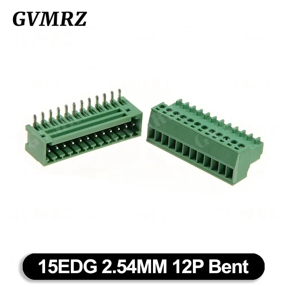 5Set/lot 15EDG 2.54mm PCB Seal Screw Terminal Block 2 ~ 12 Pin KF15EDG 2.54 Male Plug + Female Socket Pin Header Wire Connector